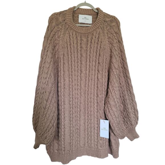MR MITTENS Chunky Cable Jumper in Almond Size M/L NWT - Picture 4 of 9
